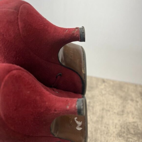 Walter Steiger Maroon Suede Victorian Kitten Heels Size 6 - Picture 11 of 13